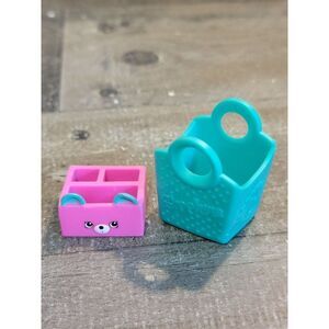 Shopkins moose blue pink bear container bag set toy figure
